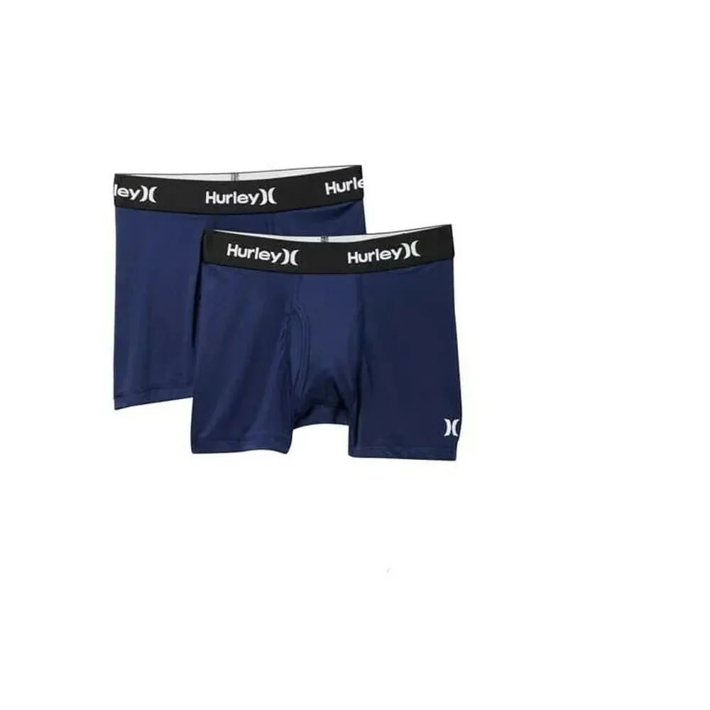 Hurley Big Boys One and Only Basic Boxer Briefs 2 Pack Navy Size S